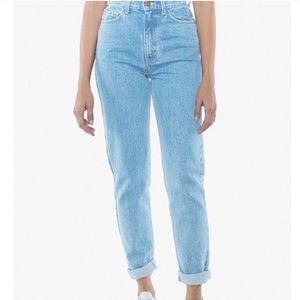 American Apparel High Waisted Mom Jeans Light Blue